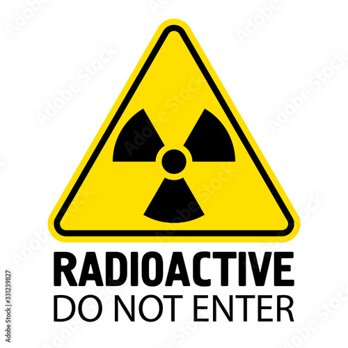 Radiation sign. Warning symbol. Radioactive vector flat icon