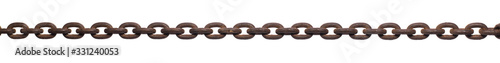 rusty powerful iron chain isolated on white background photo