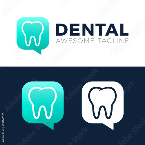 Dental Consult logo designs concept vector, Dental chta or talk logo template