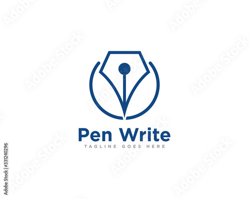 Pen Write Logo Icon Design Vector