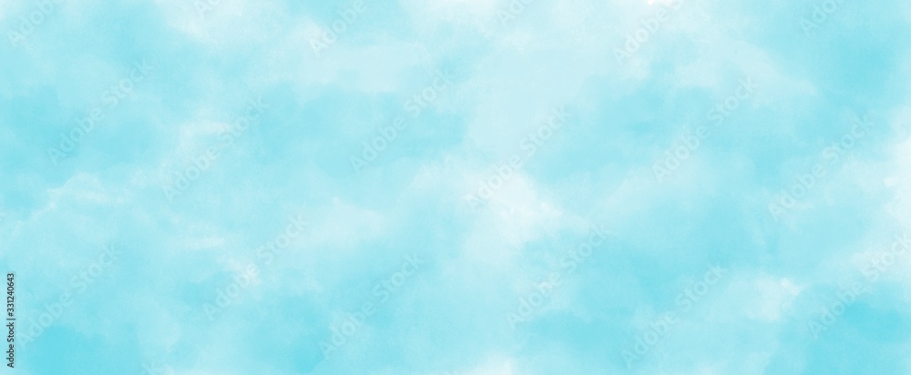 Light blue watercolor background hand-drawn with copy space for text