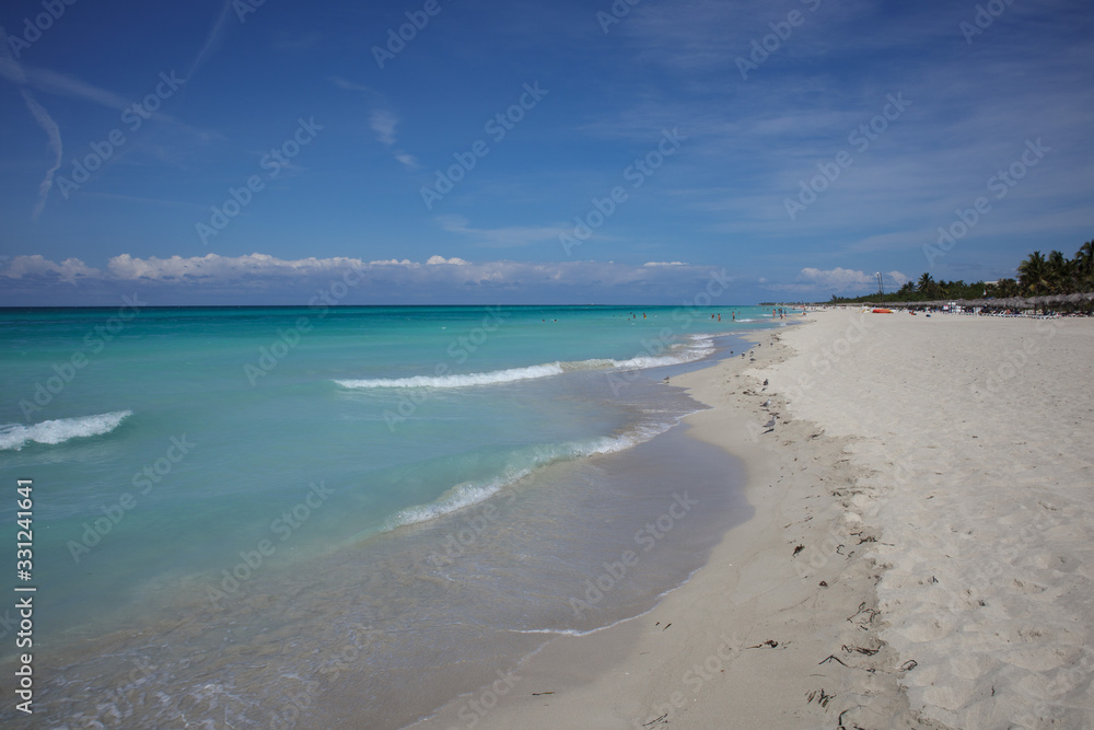The snow- white beach of the Atlantic ocean. Cuba The snow- white beach of the Atlantic ocean. Cuba