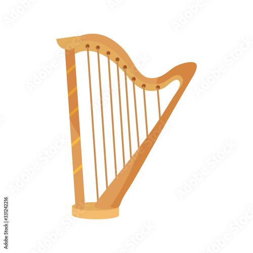 harp string musical instrument isolated icon