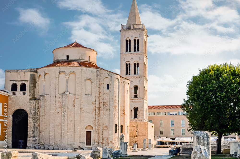 church of saint Donat in Zadar in Croatia at dawn