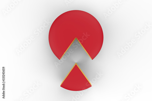 Free Download circle and a piece of cheese on white background. 3d illustration  - GFXLoad
