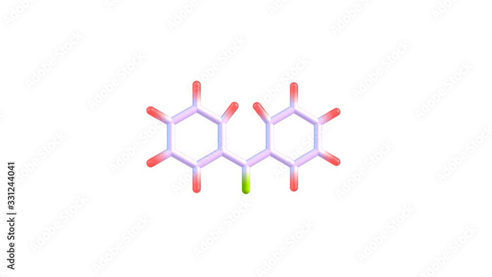 Benzophenone molecule rotating video full HD