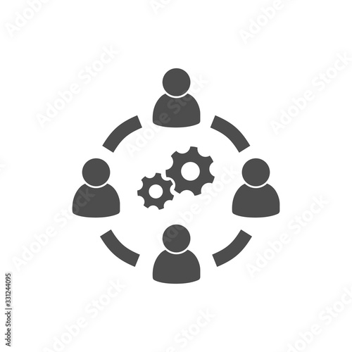 Business collaborate icon vector image
