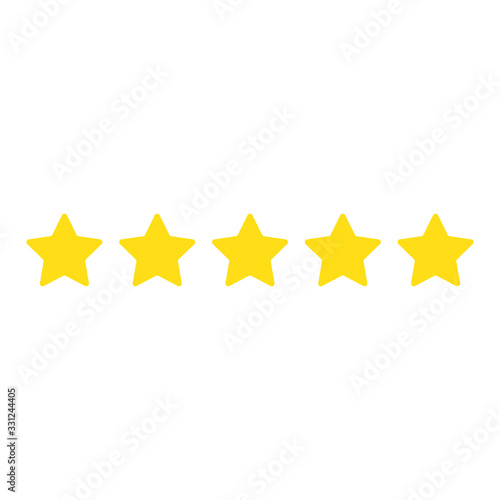 Five stars. Quality sign. Vector illustration