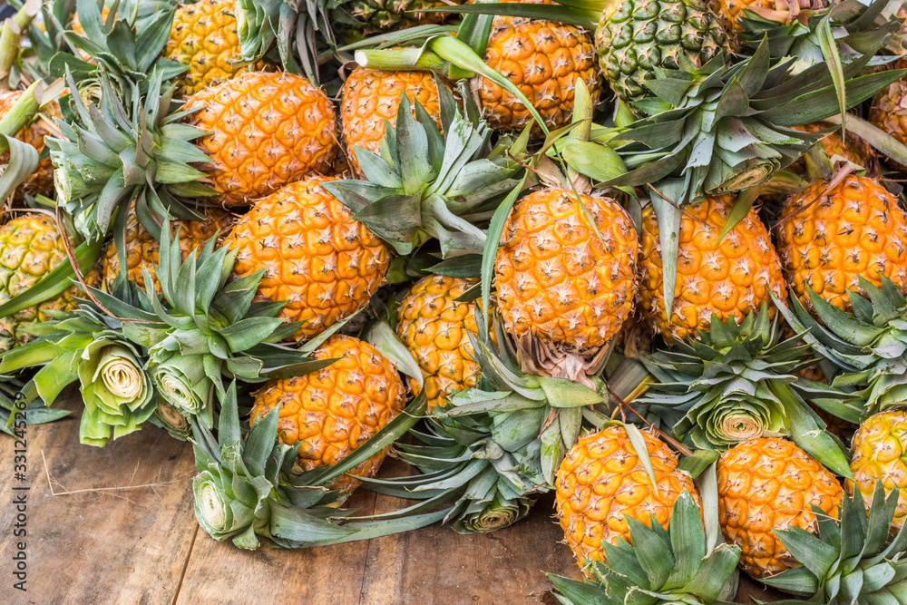 Fresh pineapple for sale is background Fresh pineapple for sale is background