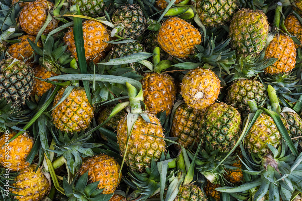 Fresh pineapple for sale is background Fresh pineapple for sale is background