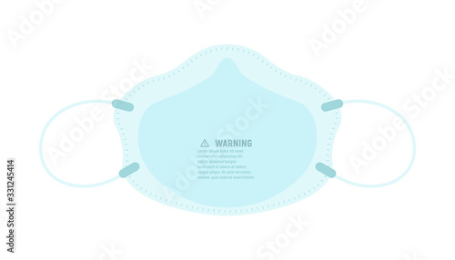 vector cartoon medical mask, respirator, dust mask / flat, isolated, circle, sign and icon template