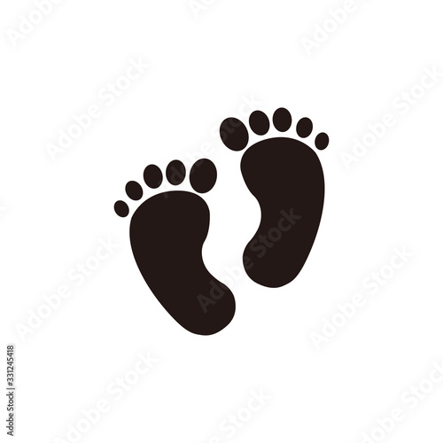 Baby feet icon flat element. Vector illustration of baby feet icon flat isolated on clean background for your web mobile app logo design. © meranda