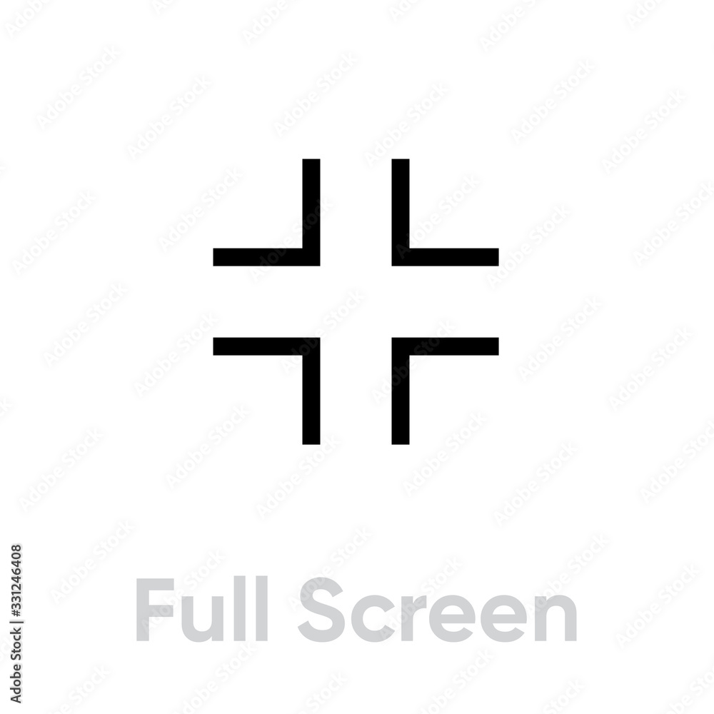 Full screen video tv icon. Editable line vector. Full screen video tv icon. Editable line vector.