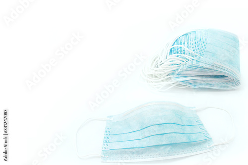Medical Mask on white background - protection against virus and germs, reduces exposure and risks