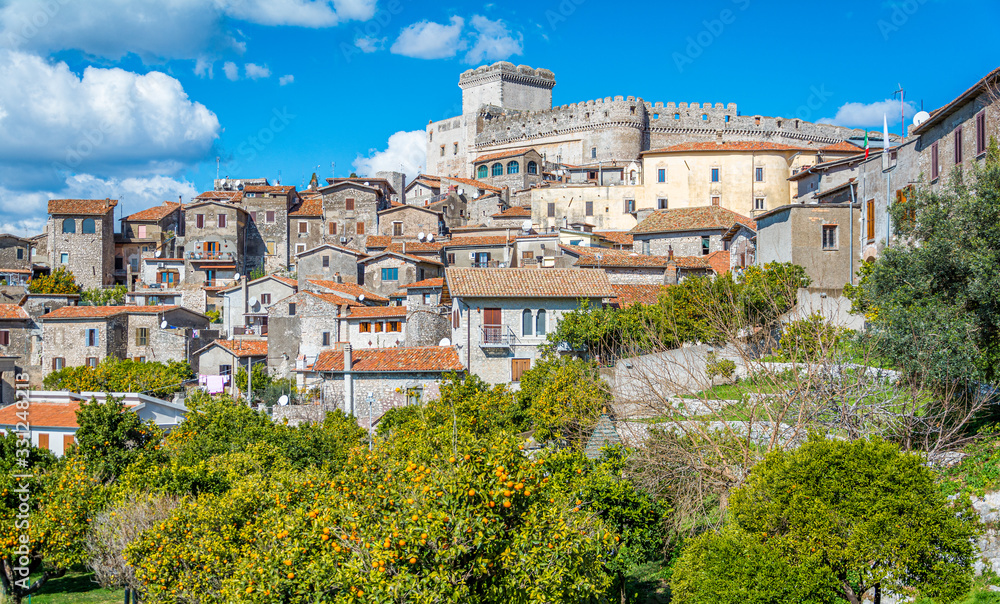 Panoramic sight in Sermoneta, medieval village in Latina Province, Lazio, Italy.