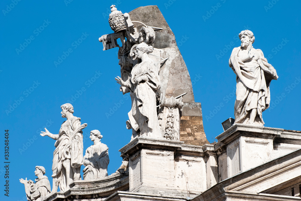 Vatican City Building Roof Sculptures