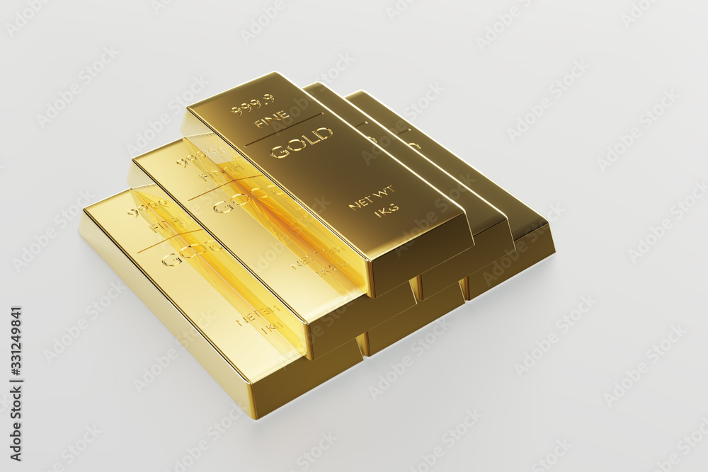 Stock gold market precious background, Gold bars and Financial concept, Luxury set gold brick stack on white background. 3d render. Stock gold market precious background, Gold bars and Financial concept, Luxury set gold brick stack on white background. 3d render.