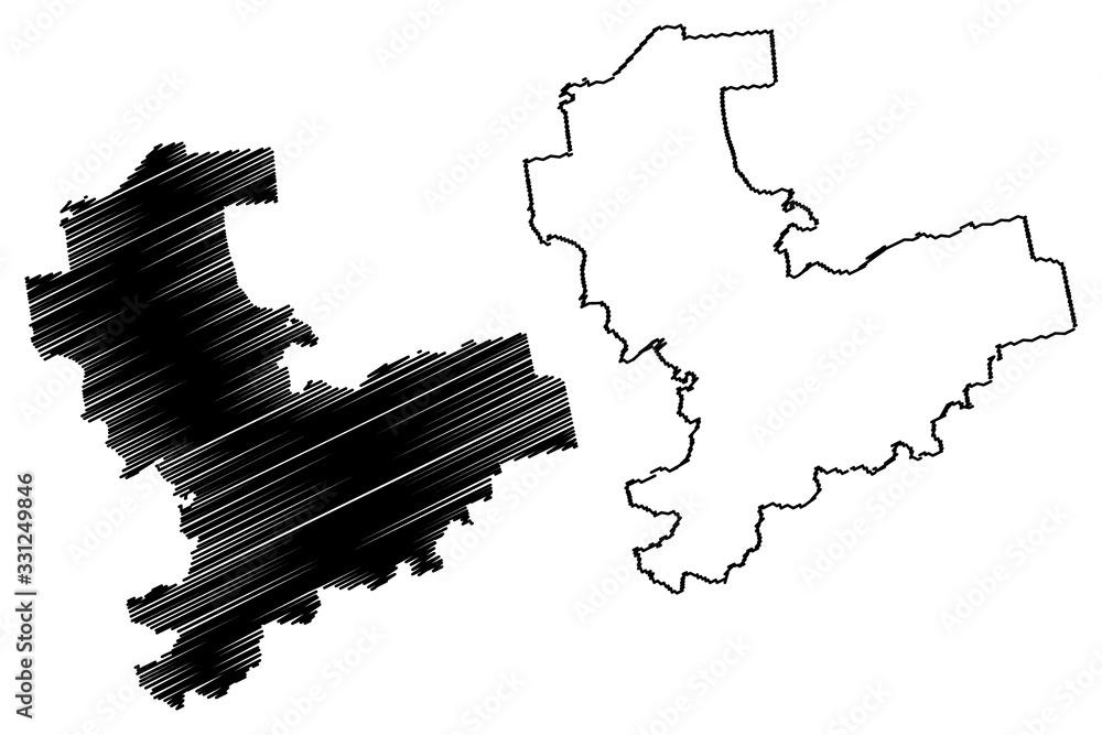 Vecumnieki Municipality (Republic of Latvia, Administrative divisions of Latvia, Municipalities and their territorial units) map vector illustration, scribble sketch Vecumnieki map