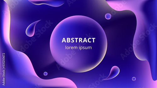 Colorful abstract modern background, with fluid shape and gradient color composition. Design for backdrop, presentation, banner etc.