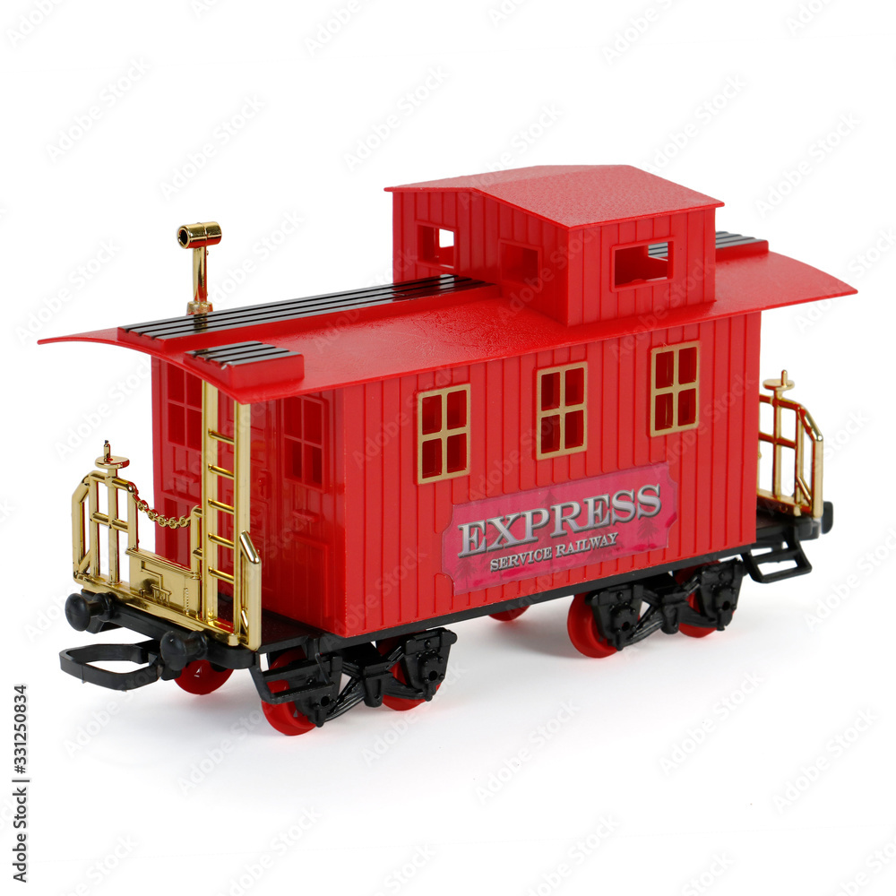 Toy train passenger car isolated on white background Toy train passenger car isolated on white background