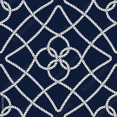 Vector endless nautical rope pattern, hand drawn