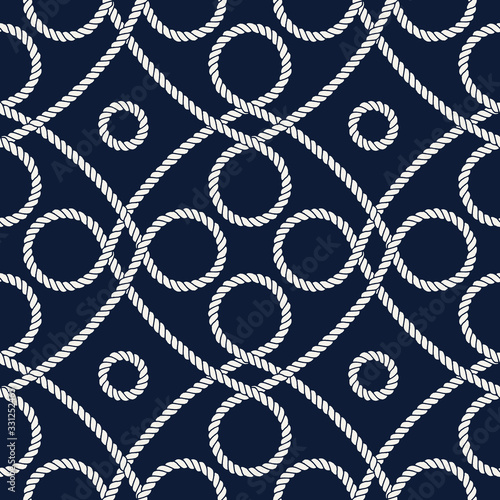 Vector endless nautical rope pattern, hand drawn