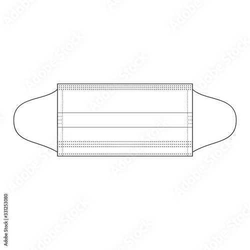Medical mask isolated on a white background. Vector illustration