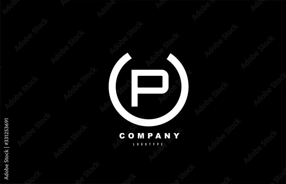 P white and black letter logo alphabet icon design for company and business P white and black letter logo alphabet icon design for company and business