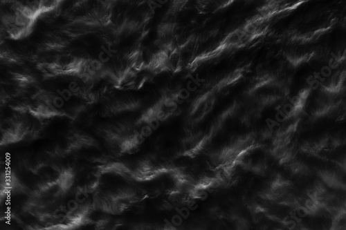Black real wool with a darktop texture background, dark natural sheep wool, gray seamless cotton, fluffy fur texture for designers, close-up grey wool rug