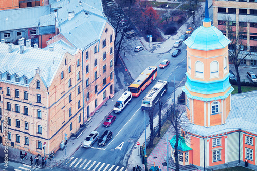 Cityscape with Annunciation of Most Holy Lady Church in Riga