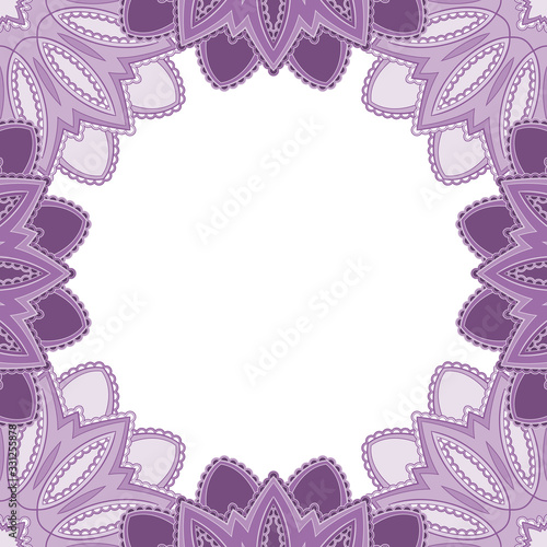 Abstract floral decorative frame for greeting card or invitation in ethnic style