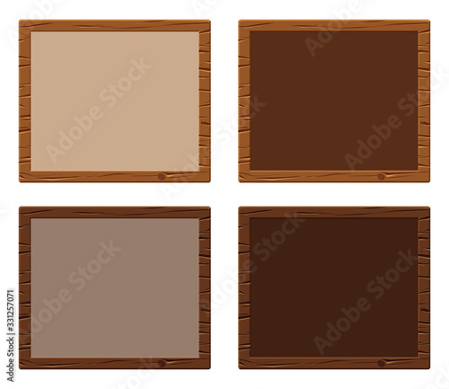 ゲームっぽい木のフレームイラスト_シンプル