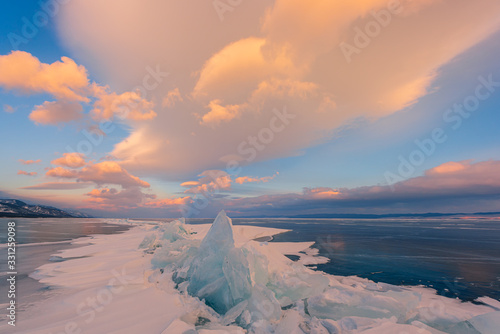 Amazing sunset over Lake Baikal, Russia. © zhuxiaophotography