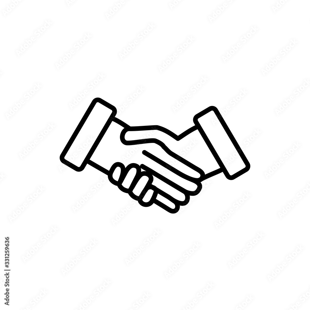 Handshake simple outline vector icon. Handshake simple outline vector icon.