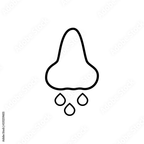 Simple outline vector sneeze icon.