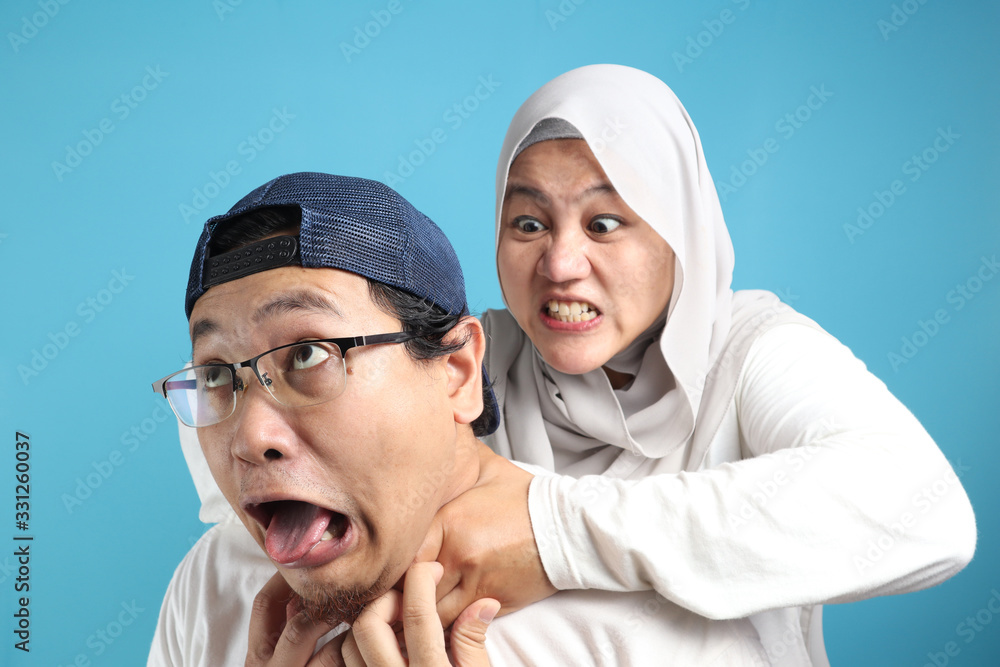 Muslim Couple Having Conflict, Husband Afraid to His Wife Concept Stock Photo Adobe Stock