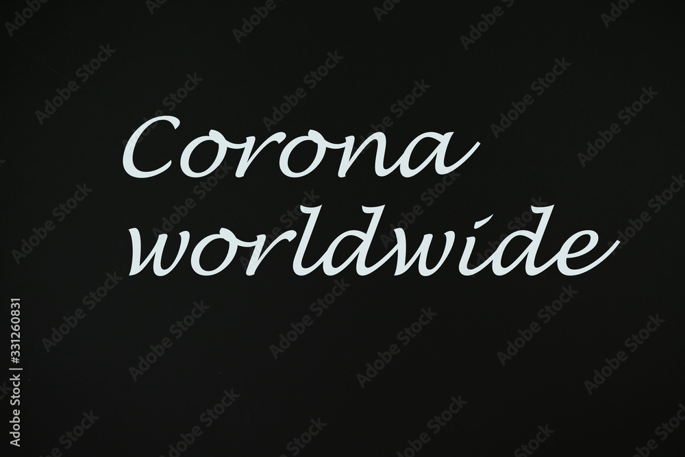 Corona, worldwide, black background, paperback