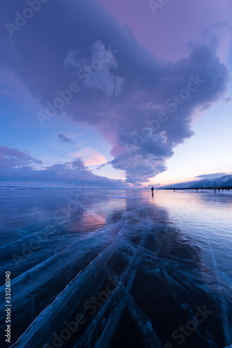 A stunning sunrise over Lake Baikal, Russia.