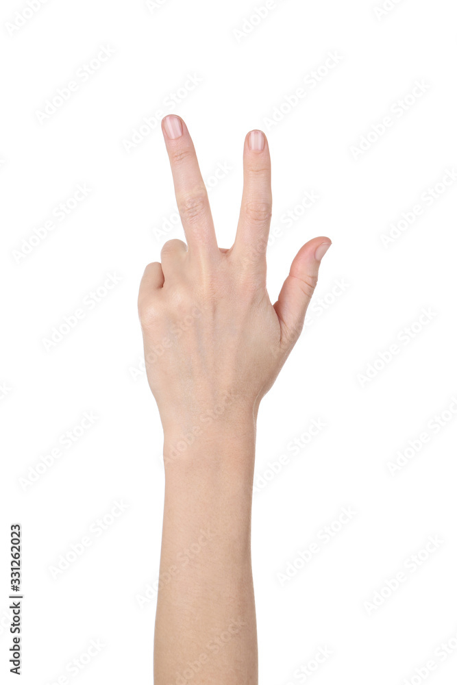 Female hand isolated on white background Female hand isolated on white background