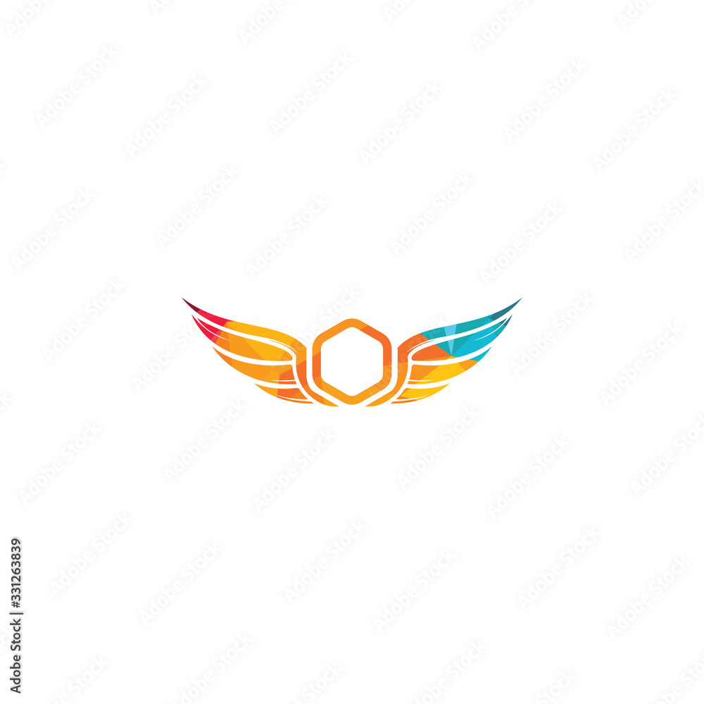 Wings logo vector design. Aviation logo concept.