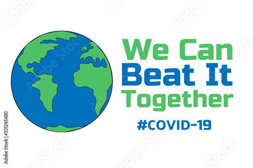 Inspirational positive quote about novel coronavirus covid-19 pandemic фототапет
