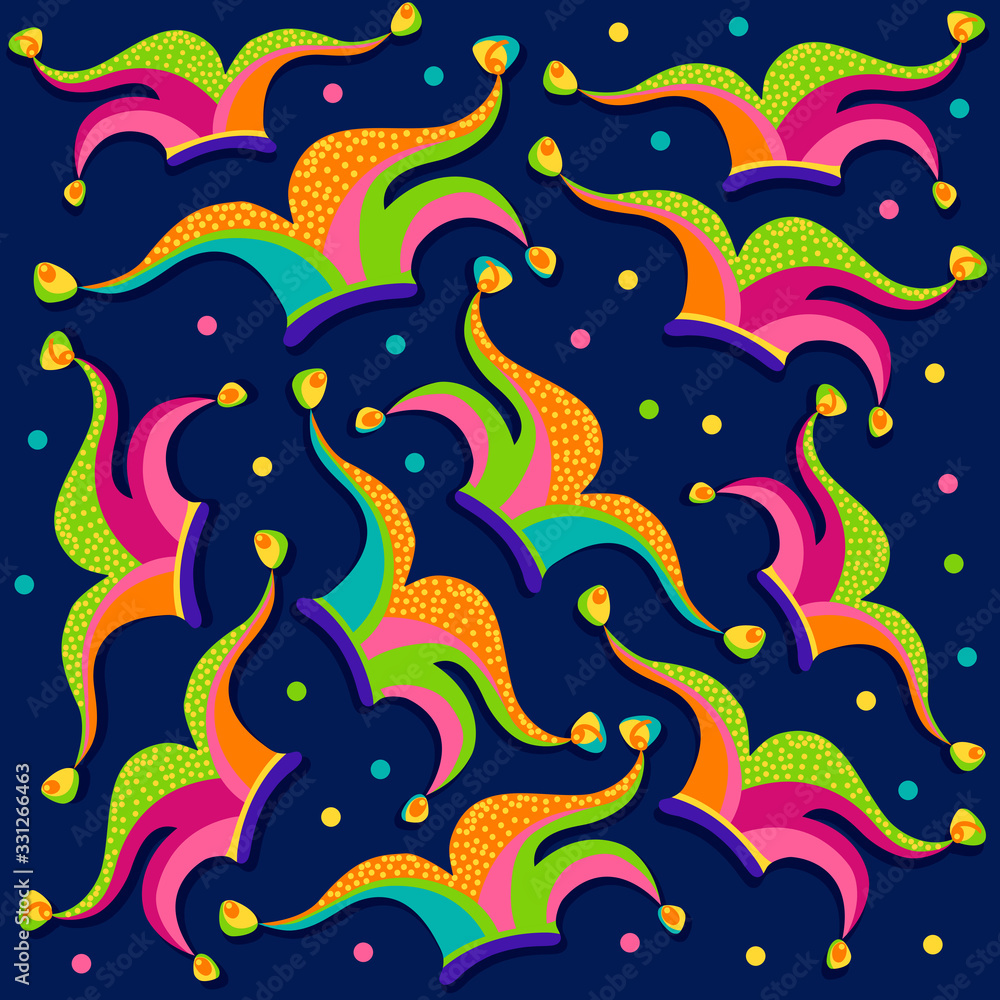 carnival pattern background with cap carnival pattern background with cap