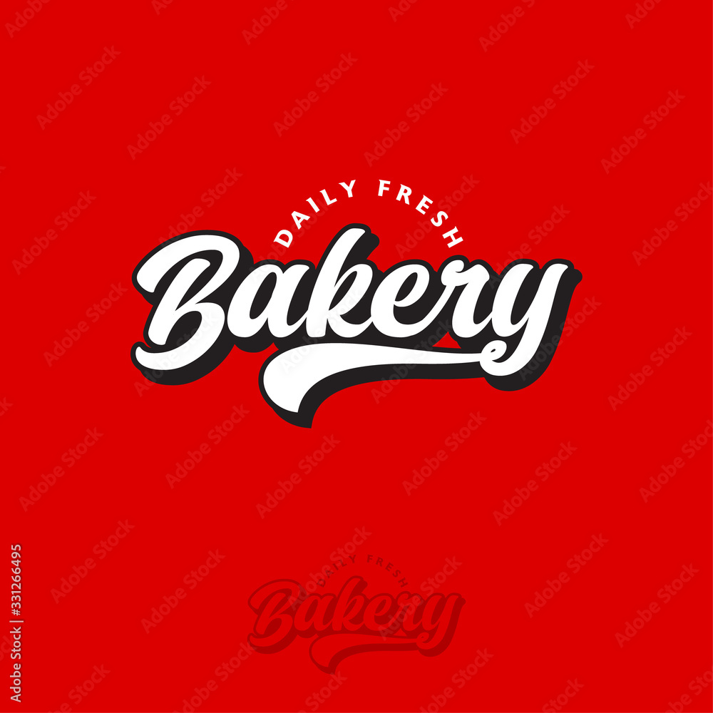 Bakery logo. Bakery and pastry sign. Bakery shop emblem. Beautiful calligraphy sign. Monochrome option.
