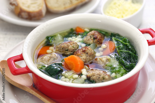 Canvas Print italian wedding soup, american cuisine