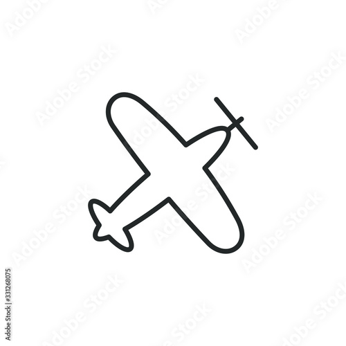 Airplane line icon template color editable. Airplane symbol vector sign isolated on white background illustration for graphic and web design.