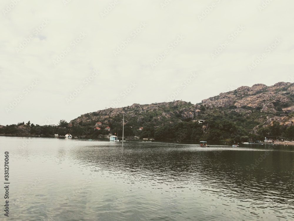 view of mount abu lake in winter