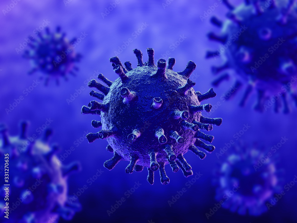 Corona Virus Covid-19 3D Render Corona Virus Covid-19 3D Render