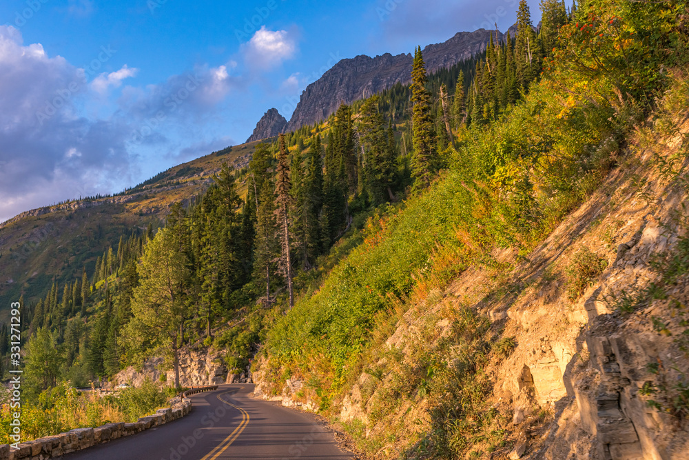Going to the Sun Road in Mountains Going to the Sun Road in Mountains