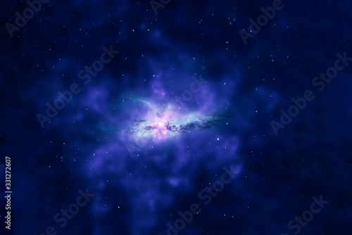 A beautiful blue galaxy in deep space. Elements of this image furnished by NASA