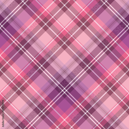 Seamless pattern in great creative pink, violet and white colors for plaid, fabric, textile, clothes, tablecloth and other things. Vector image. 2